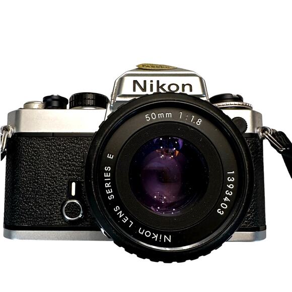 Nikon FM 35mm SLR Film Camera with Nikon Series E 150mm 1.8 Lens - Picture 1 of 7